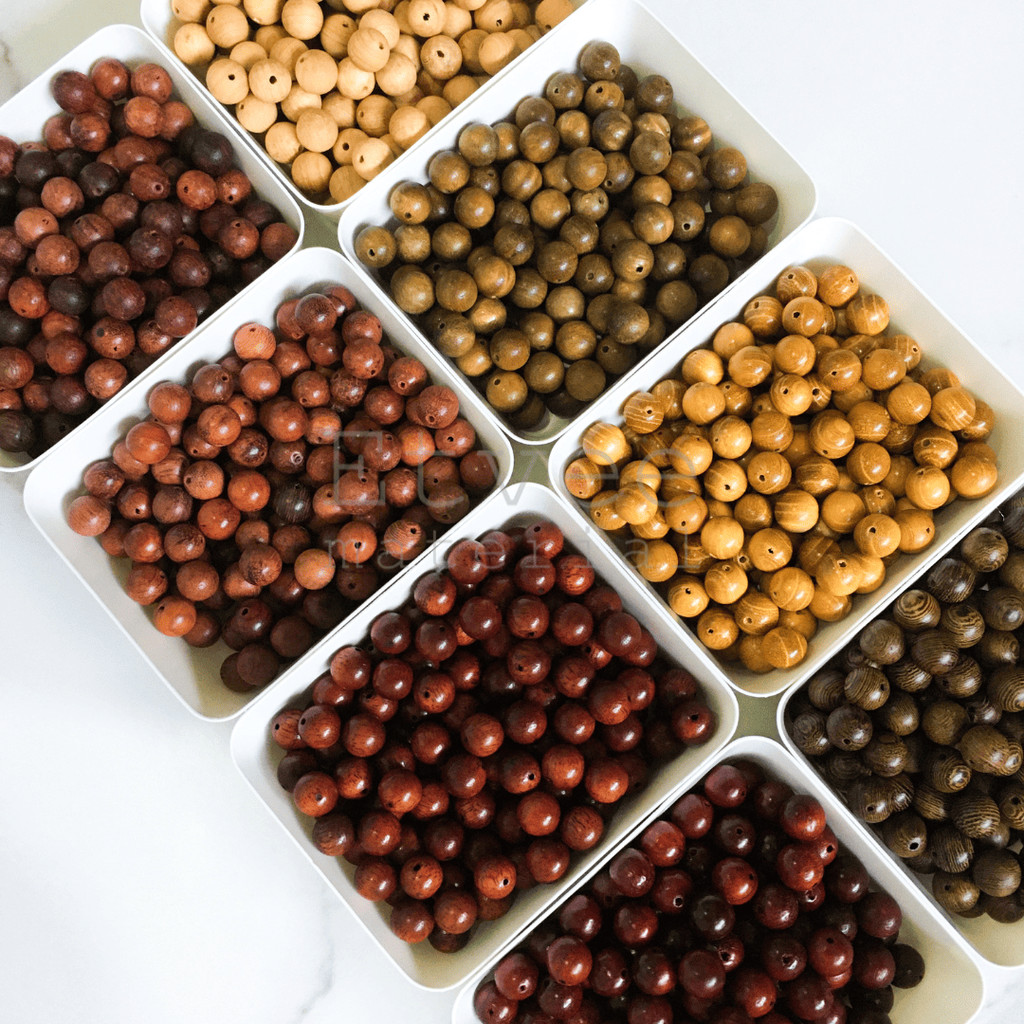 Manik mote Kayu wood beads Bulat Besar 10mm