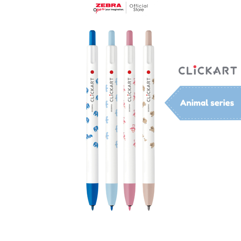 

New Zebra Spidol Clickart limited edition series - bullet tip - isi 4 pcsPremium