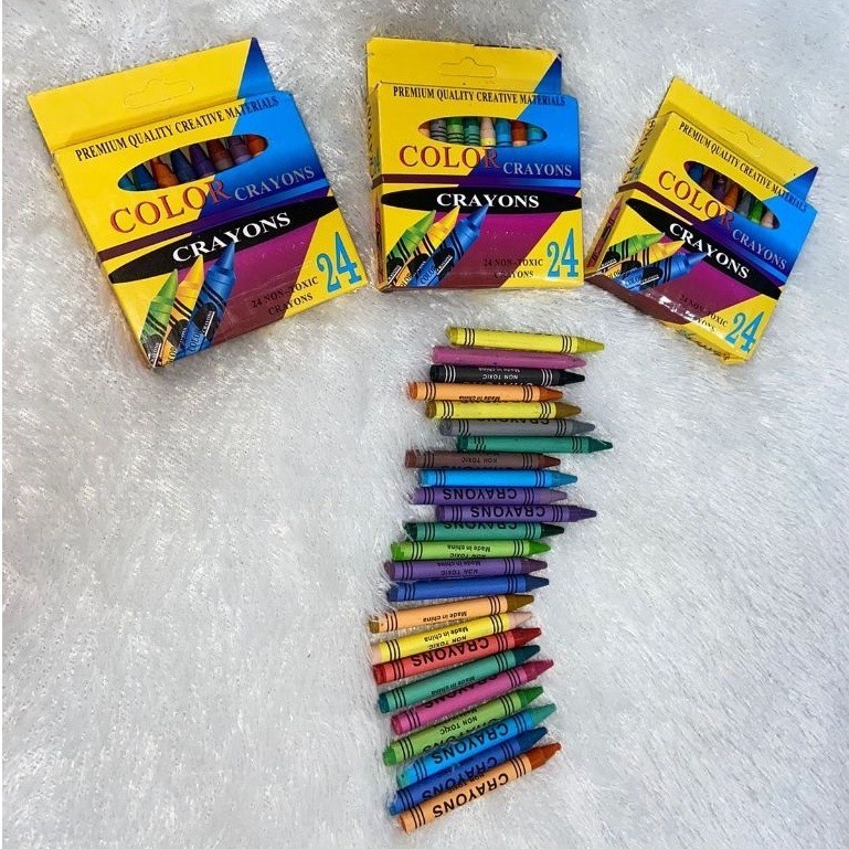 

Crayon Pensil Warna Isi 24 PCS / Crayon Art Set / Pensil Krayon Warna / COLOR CRAYONS 24 NON-TOXIC / K E