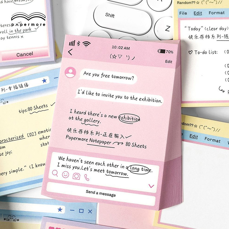 

80pcs Cute Korean Memo Pad Material Paper Notepad Stationery Supplies Office Accessories For Desk Journal Memo Pad Scrapbooking