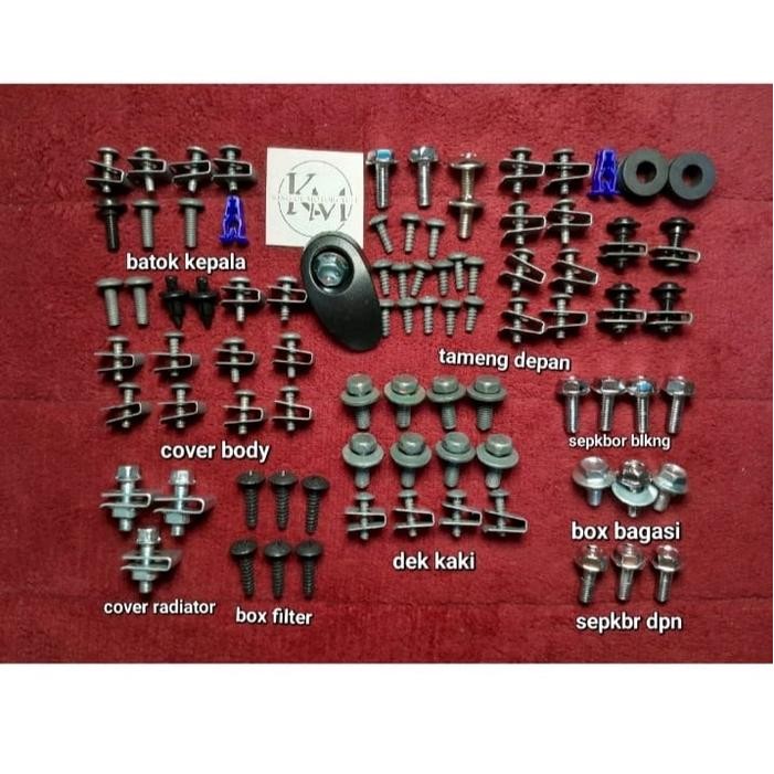 Baut body lengkap Honda Vario Old 125/150 bohlam-baut fullset vario - baut body lengkap