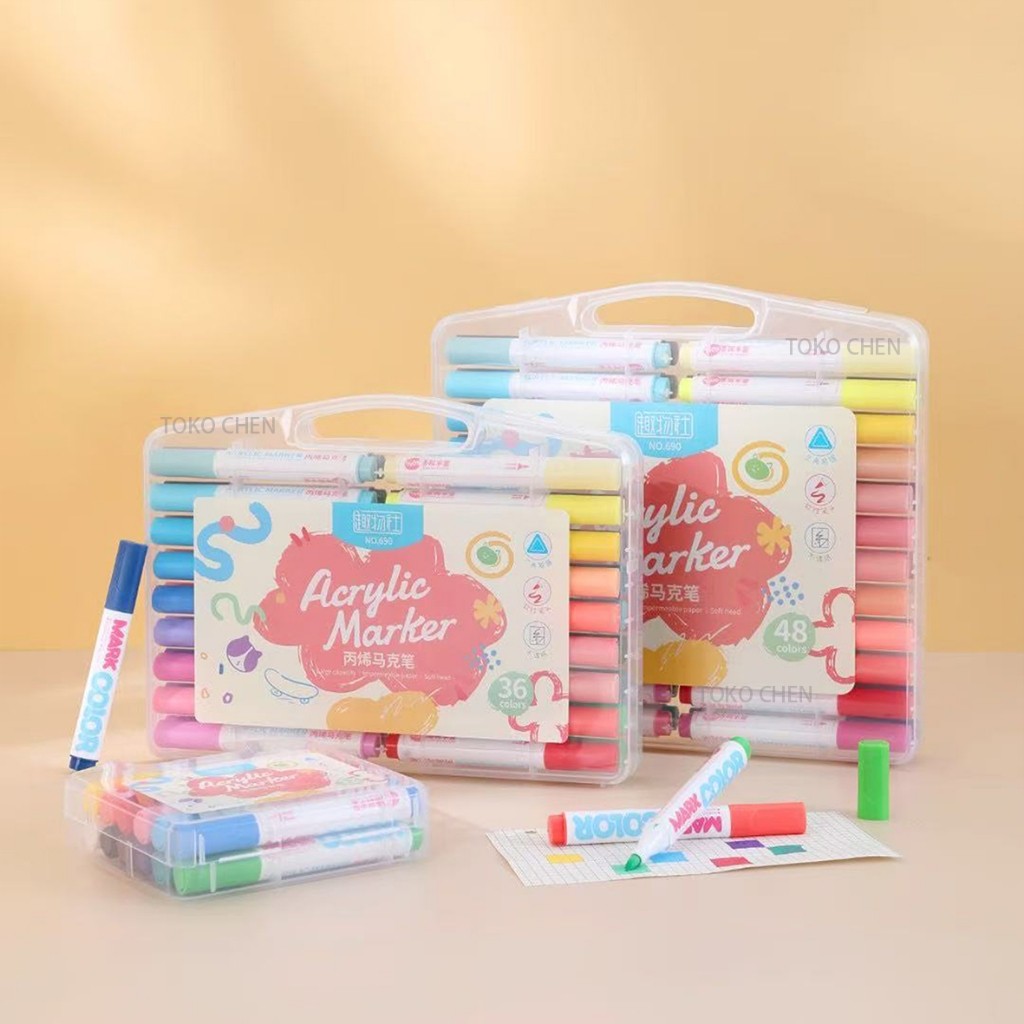 

Color Pens Spidol 12 Warna Drawing Marker Anti Bocor