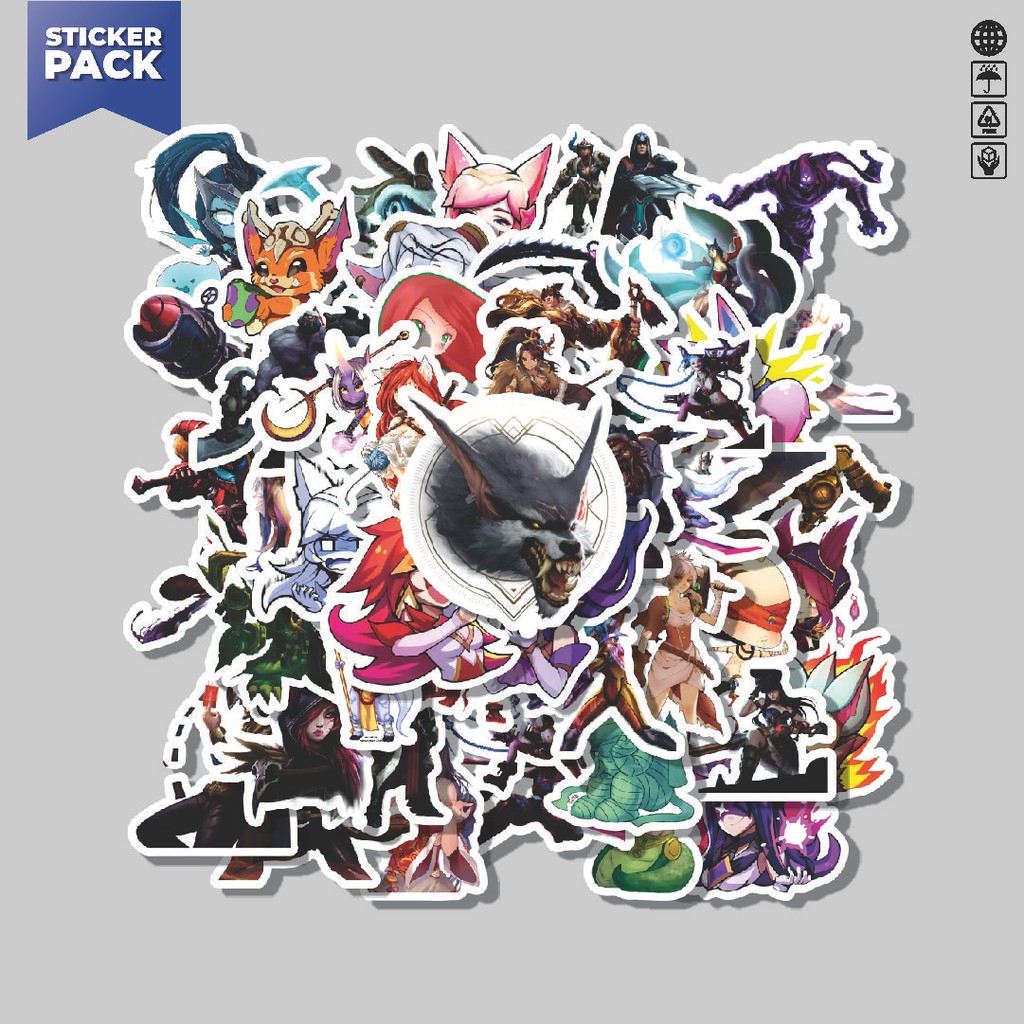 

[100PCS]Stiker Pack Stiker Kartun League Of Legends Skin 7 Aesthetic Vinyl Anti Air Dekorasi Sticker Laptop Buku Journal Koper Helm Casing HP Gitar Helm Skateboard