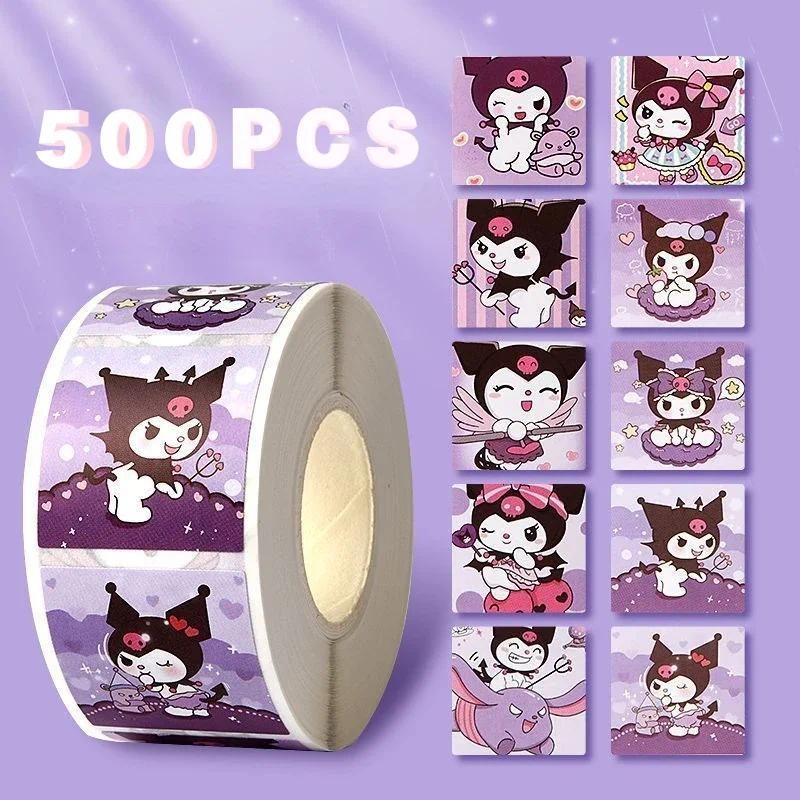 

500 PCS Sanrio Hello Kitty Cartoon Sticker Cute Cartoon Kuromi My Melody Children's Diary Bonus Gift Closure Diary Booklet Gift