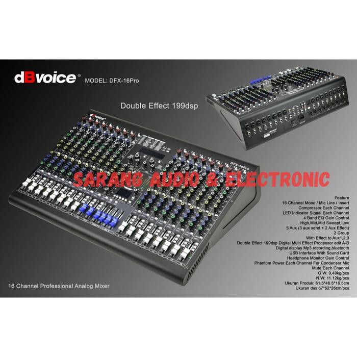 Mixer Audio dB Voice DFX 16 PRO Original 16 Channel DFX16PRO DFX 16PRO