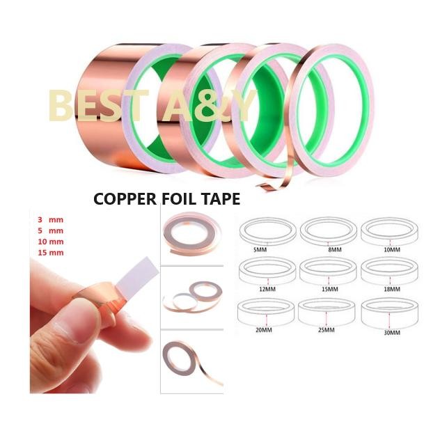 

Adhesive Copper Isolasi Tape Pita Foil Tembaga Konduktor PCB - 3 mm