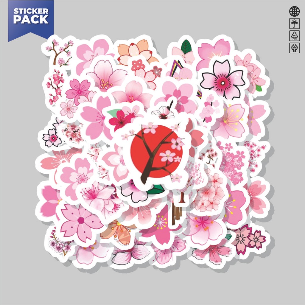 

[100PCS]Stiker Pack Stiker Pink Romantic Bunga Sakura Series Aesthetic Vinyl Anti Air Dekorasi Sticker Laptop Buku Journal Koper Helm Casing HP Gitar Helm Skateboard