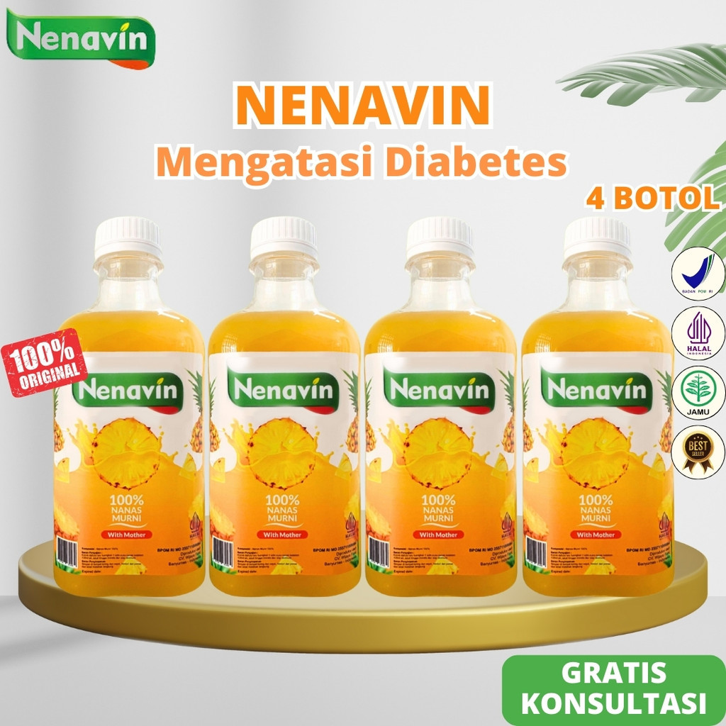 

NENAVIN -Cuka Nanas Mengatasi Diabetes Mengontrol Kadar Gula Darah Menjaga Kesehatan Kulit - 4 Botol