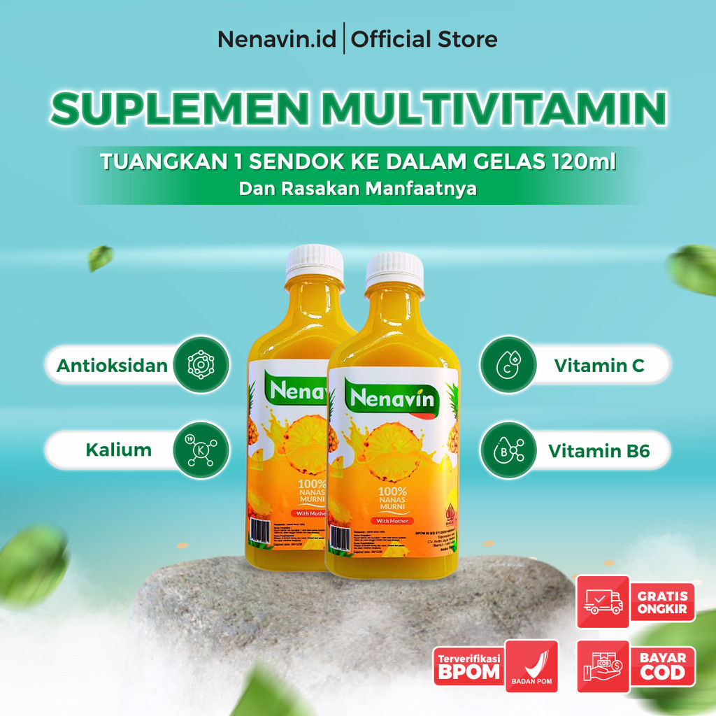 

Paket 2 Botol Nenavin Cuka Nanas Asli: Menjaga Kolesterol, Tekanan Darah, dan Kesehatan Jantung