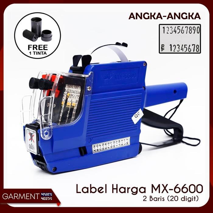 

[Produk Baru Berkualitas Garansi] Alat Label Harga 2 Baris ANGKA-ANGKA tipe MX 6600 - 0 ROLL, NO BUBBLEWRAP Paling Laris