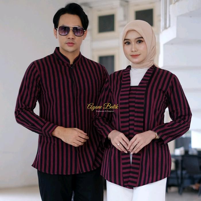 Kemeja lurik eksklusif warna merah couple lurik tradisional terbaru kebaya lurik cewek terbaru baju 