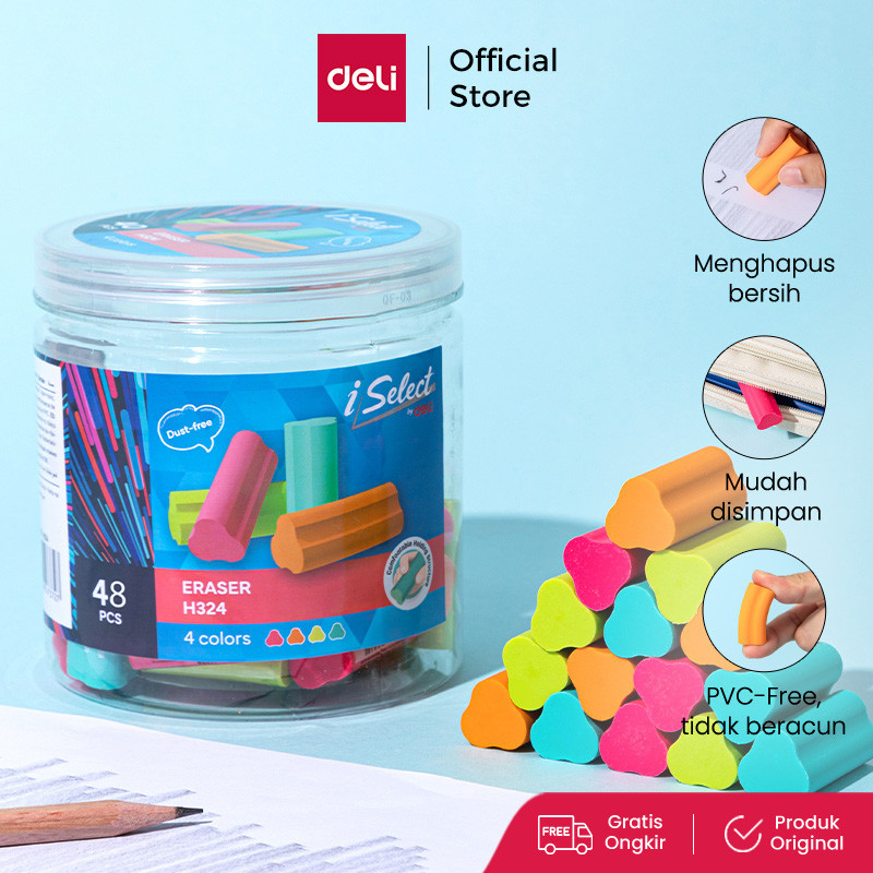 

Deli I-Select Eraser Penghapus Pensil Hapusan Berwarna 1 pcs Bebas Debu Tidak Beracun EH324