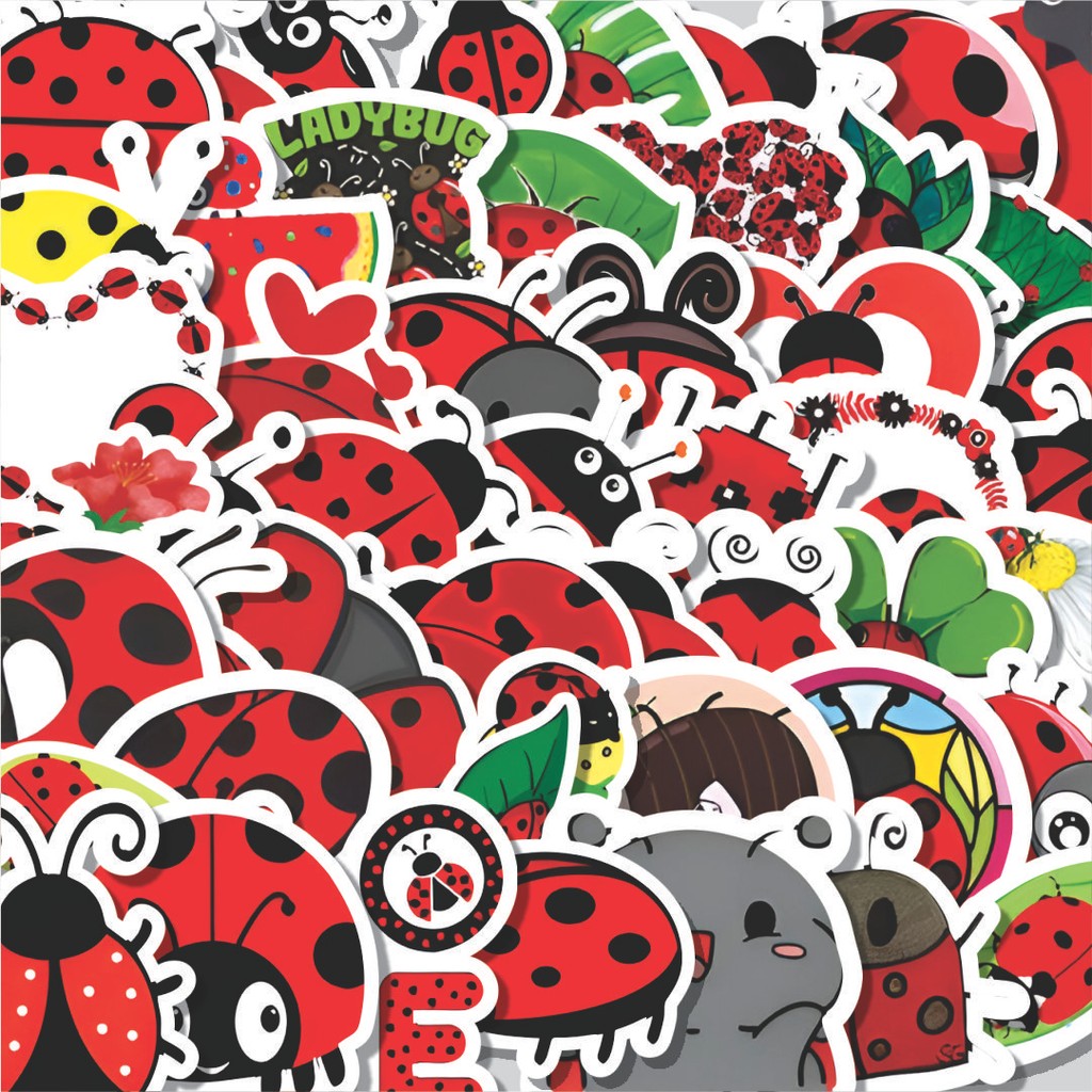 

Stiker Cutting Pack Stiker Hewan Ladybird,/Ladybug [Kumbang Kecil] Isi 100Pcs Series Aesthetic Lucu Keren Untuk Koper Bahan Vynil