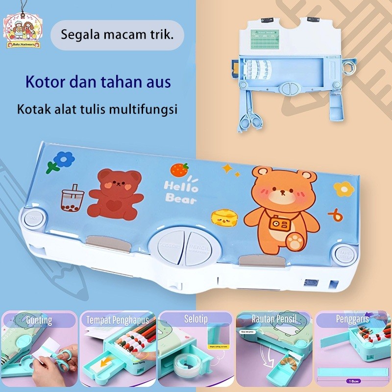 

【Gear skin】Kotak Pensil Anak Laki-Laki - Set Alat Tulis Kartun, dengan Rautan, Kapasitas Lengkap & Praktis!