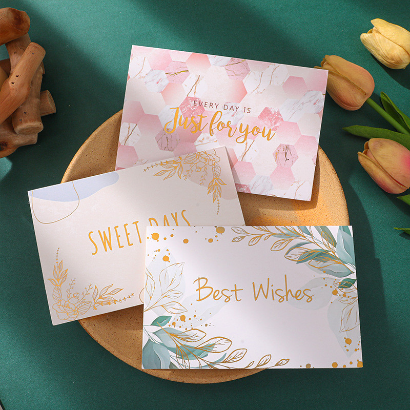 

6set Mix Styles Best Wish Thank You Cards with Envelope Business Invitations Notes Blank inside Greeting Postcards Gifts Card