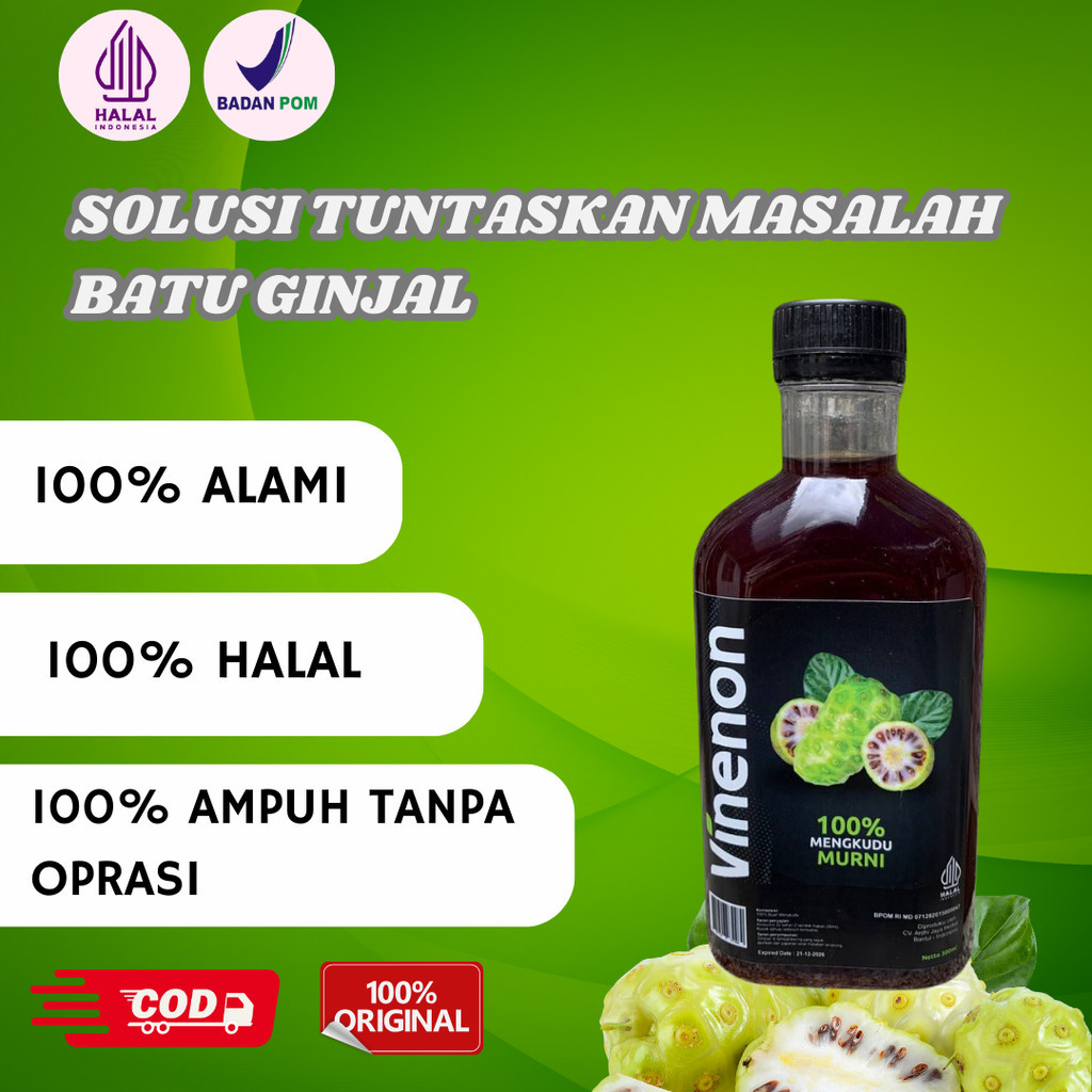 

VINENON | Paket 1 Botol cuka Mengkudu Asli | Bantu Atasi Batu Ginjal | Sudah BPOM dan HALAL