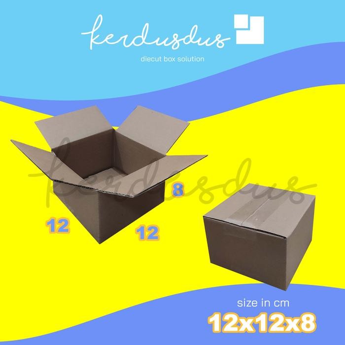 

12x12x8 cm kardus box karton kotak packing packaging POLOS SHEET