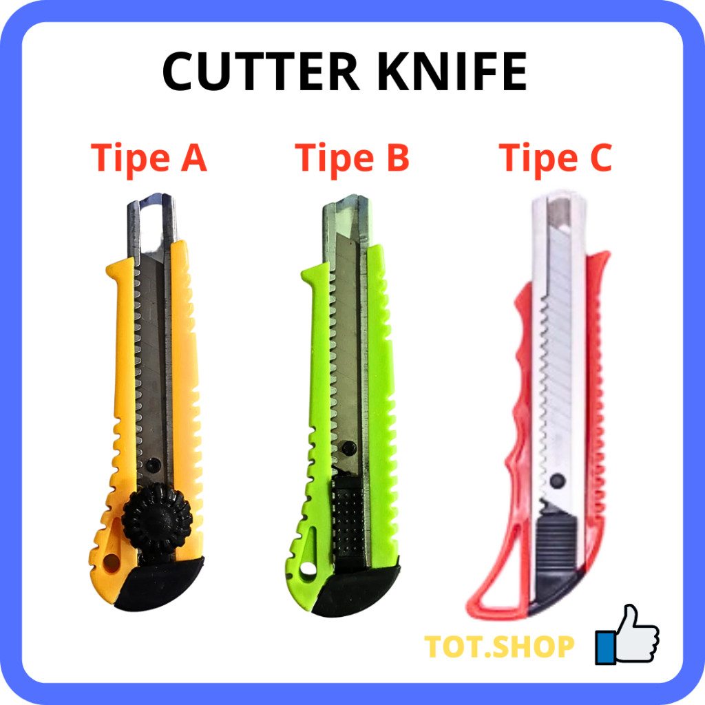 

[Min 5] CUTTER SILET ALAT POTONG PEMOTONG KERTAS, DUS, PLASTIK, KARET