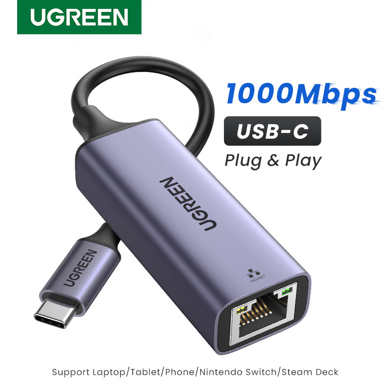 UGREEN USB C Ethernet Adapter 1000/100Mbps USB Lan RJ45 Thunderbolt 3 for Laptop Macbook Samsung iPa