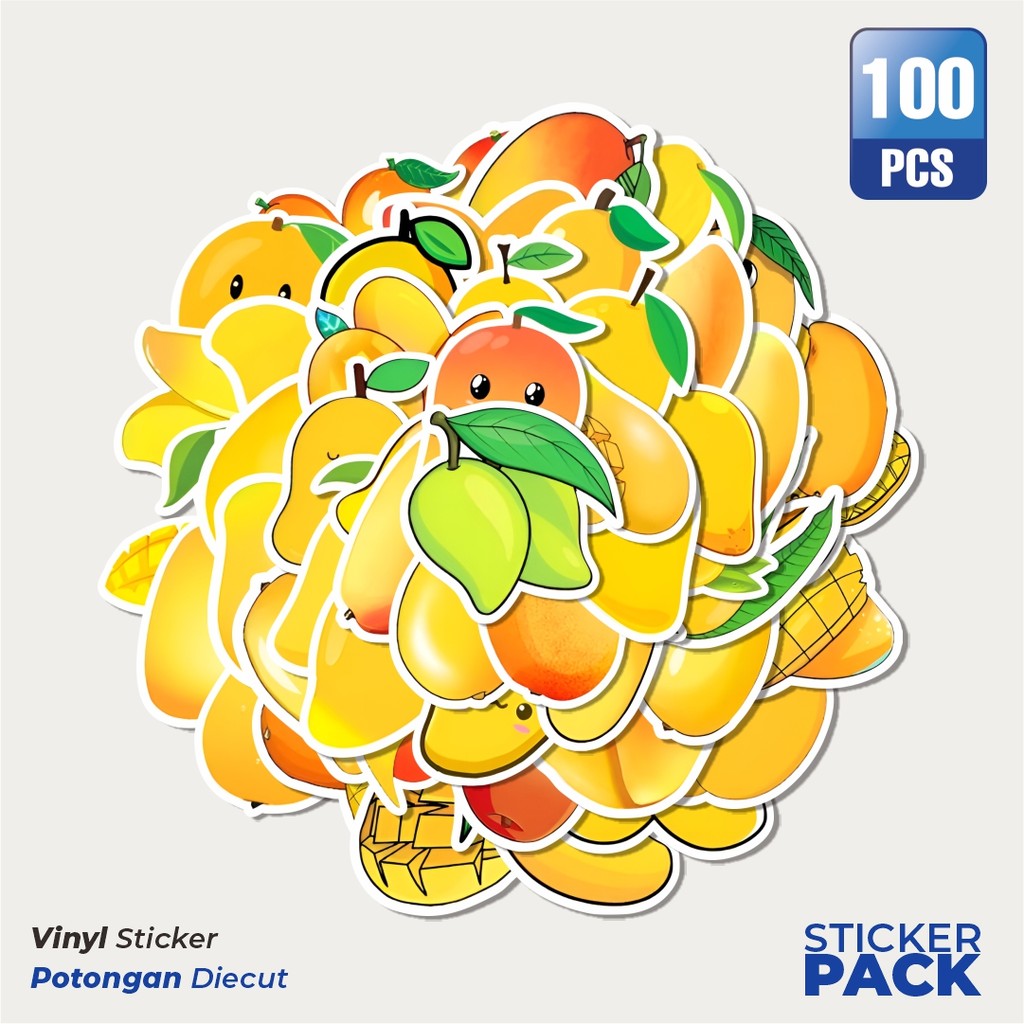 

Super Hemat! 100 PCS Stiker Orange Mango [Buah Mangga Jeruk] Waterproof Aesthetic- Untuk Laptop, Motor, dan Helm - Paper Stationery Pack