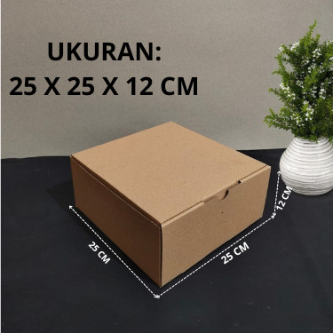 

(10Pcs) Kardus eflute Karton Box Kotak Kue Hampers 25 cm x 25 cm x 12 cm