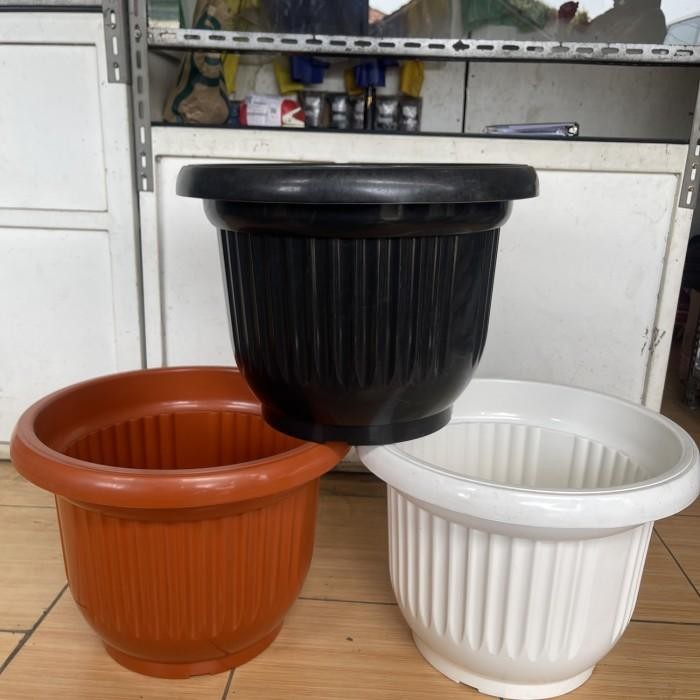 POT BUNGA 50cm 50 FLAMBOYAN GOSEND GRAB INSTANT - Putih