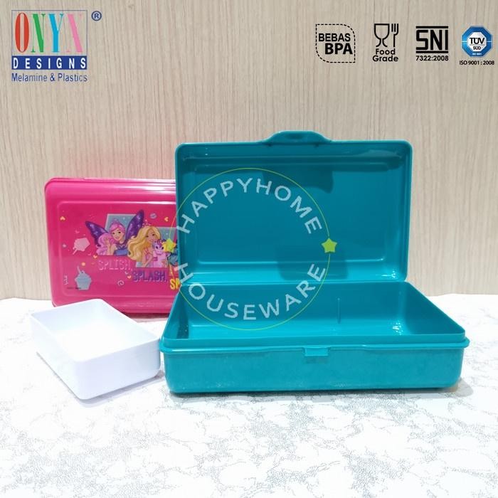 ONYX Barbie Stay Fantasy Sandwich Box 1100ml /Kotak Bekal /Lunch Box - BARBIE GREEN