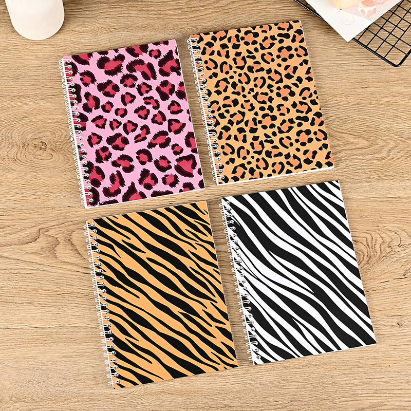 

Leopard Print Series Sticker Notebooks A5 Size Double-sided Release Paper Books Tape Sticker Handbook Material Collecting Book