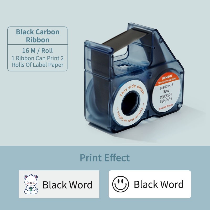 

NIIMBOT B18 Labeling Ribbon, Refill Tapes for Thermal Transfer Label Printer/Color label Printer, Long Lasting Non Fade