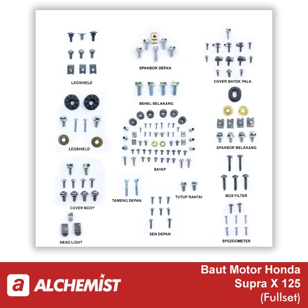 COD / Promo / Original / Baut Supra X 125 Full Set / Baud Honda Supra X 125 Full set Full Body / Bau