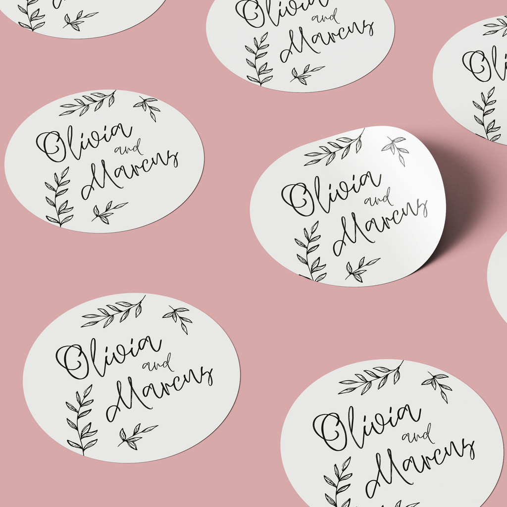 

[ISI SD 125pcs] Sticker Souvenir Bulat Stiker Wedding Pernikahan Lingkaran Minimalis WB59