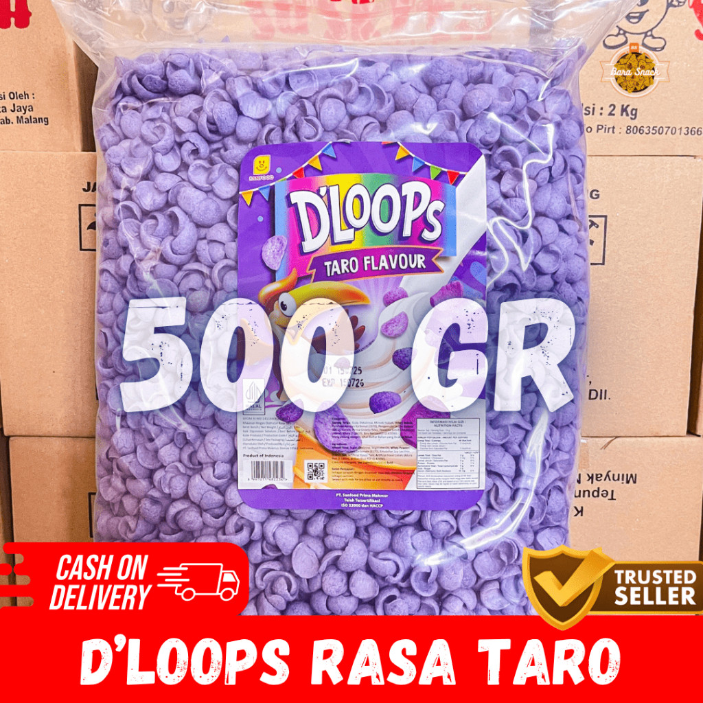

[ 500gr ] Dloops Taro Chips / Sereal Rasa Taro Premium / Camilan Snack Kiloan Murah -B