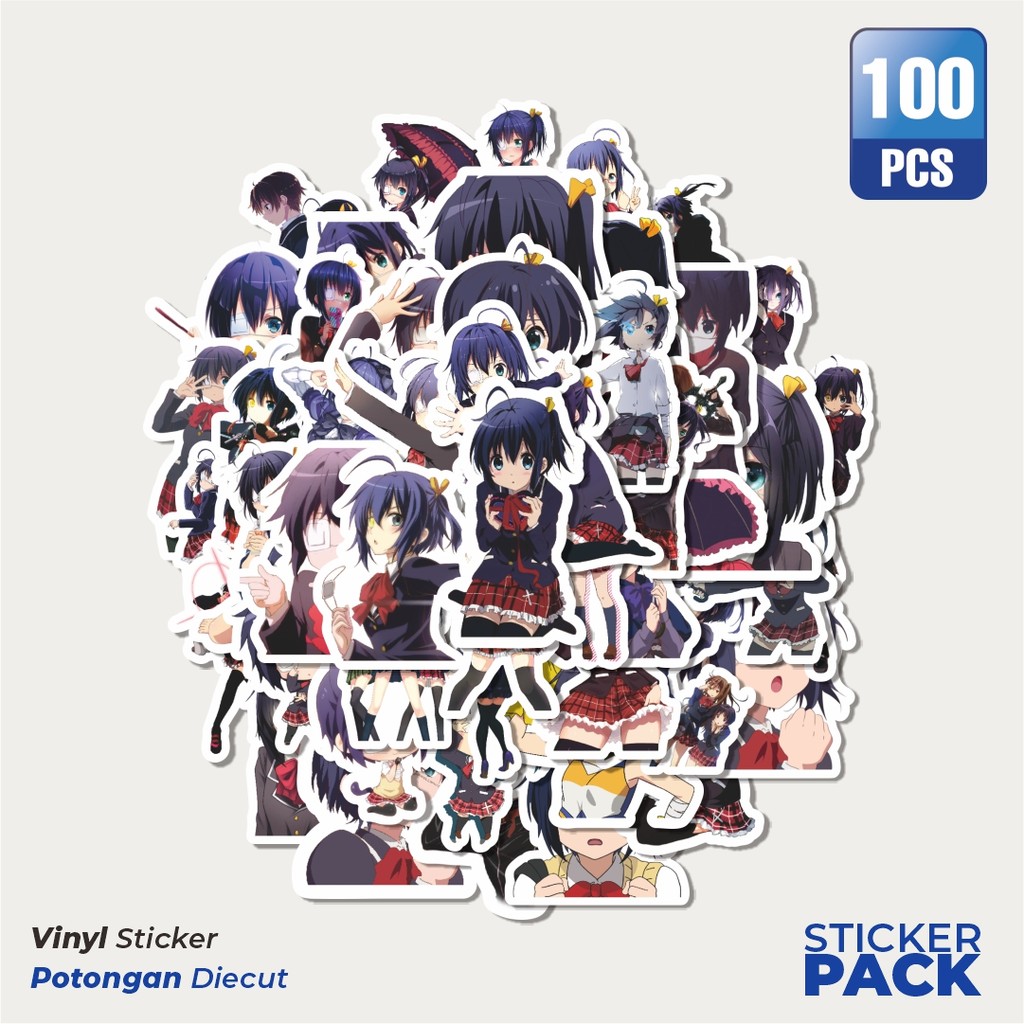 

Super Hemat! 100 PCS Stiker Stiker Anime Series Chunibyo Demo Koi Ga Shitai Character Rikka Waterproof Aesthetic- Untuk Laptop, Motor, dan Helm - Paper Stationery Pack