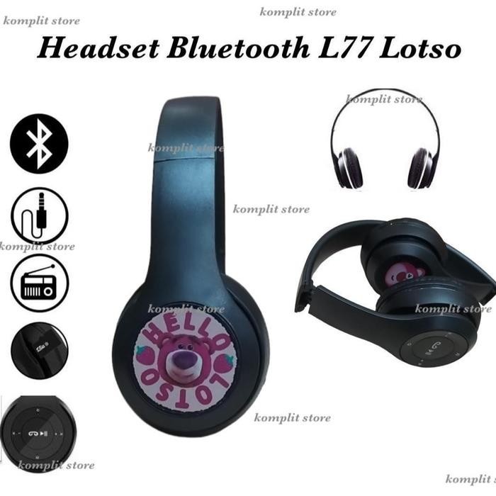 Lotso L77 Headset Headphone Wireless Bluetooth - Hitam