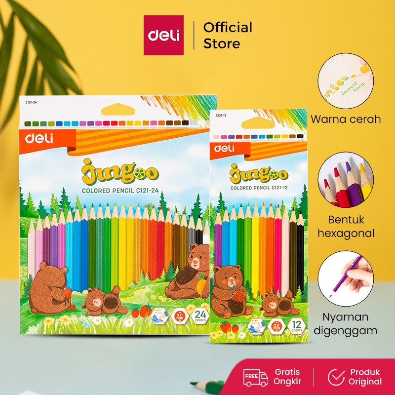 

Deli Colored Pencil / Pensil Warna Lucu 12 24 36 Warna Pewarnaan Cerah EC121-XX