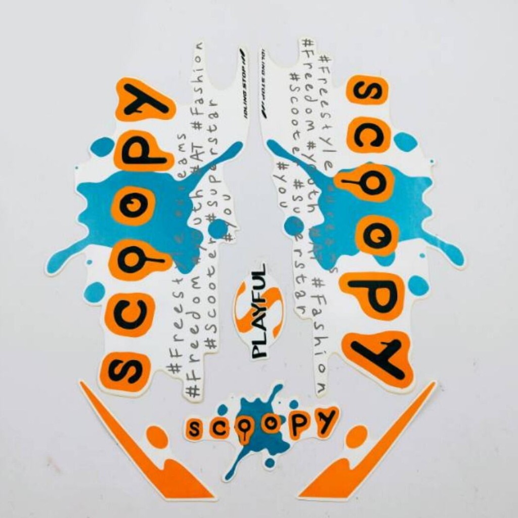 Striping Ori body Honda Scoopy playful fi 2017 stiker bawaan original bodi honda scopy sporty scoopy