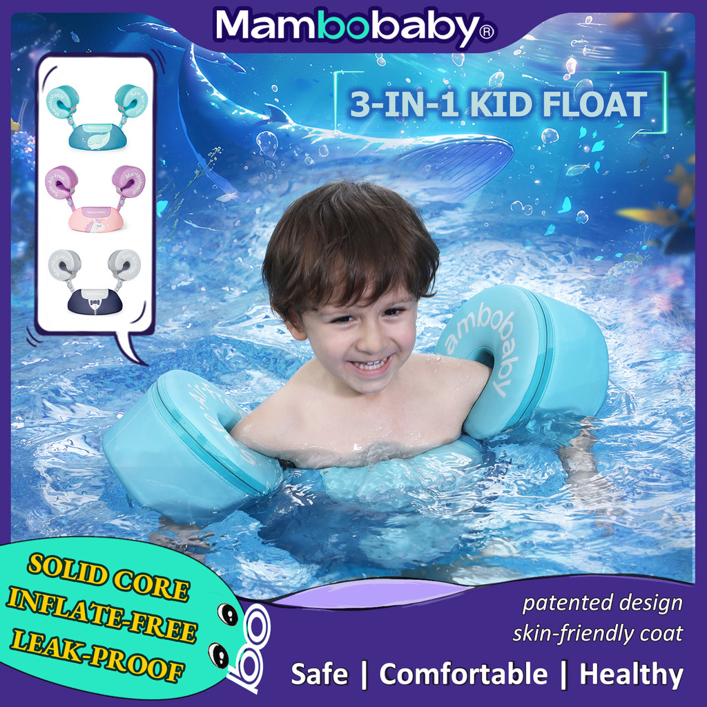 

3-in-1 2-6 Year Mambobaby Young Child Arm Float Solid Core Kid Pool Sleeve Swim Trainer for Toddler Armband Sea Wheel Swim Tube