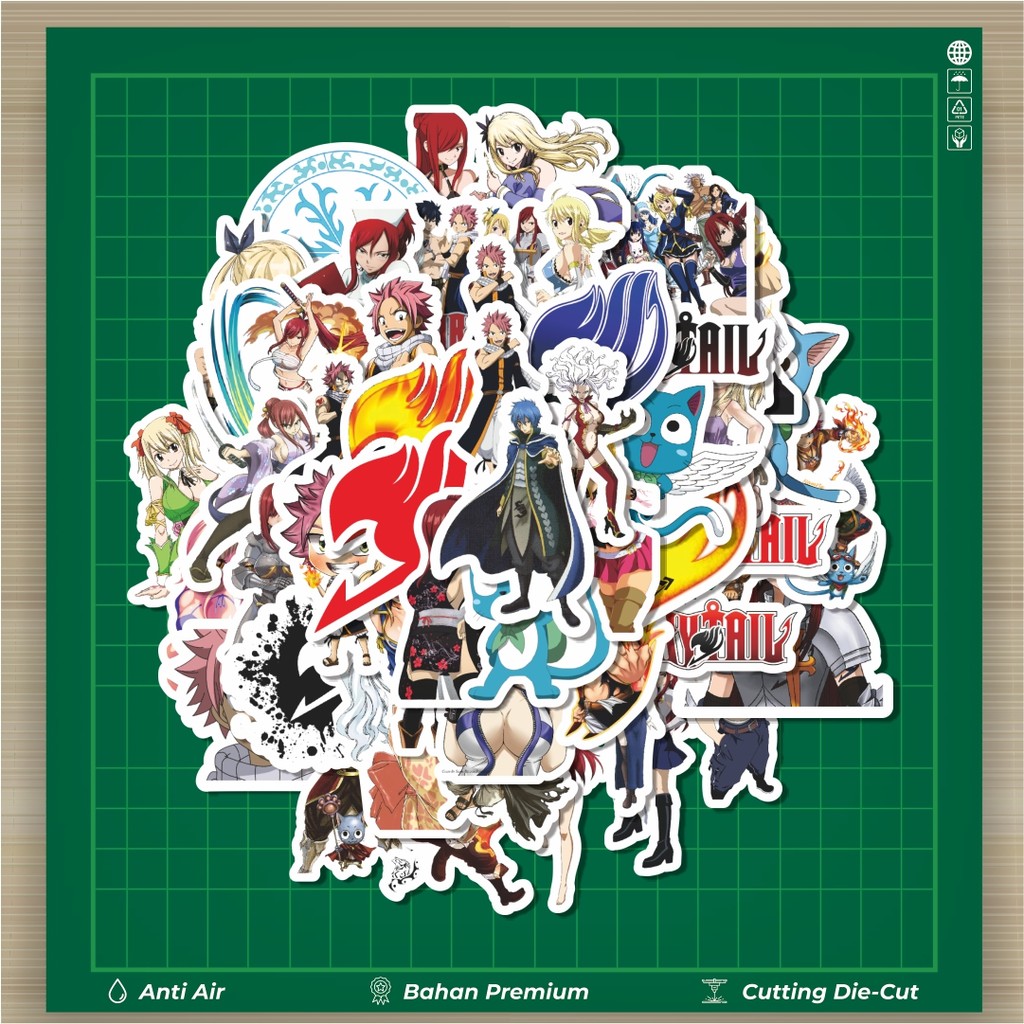 

HOT 50 PCS STIKER Stiker Anime Series Fairy Tail Character Mix Stiker Fashion Cars Decal Dingin Kartu Album Custom Vinyl Anti Air- Sticker Aesthetic Buku Journal Koper Casing HP Tablet Laptop Helm Motor Botol Minum