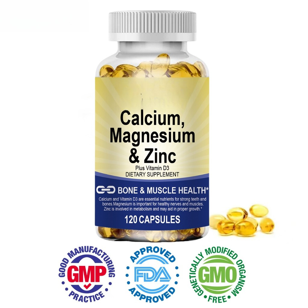 KIRKLAND 120pcs Kalsium Magnesium Zinc Plus Vitamin D3 Kapsul dari  untuk Meningkatkan Tinggi Badan 