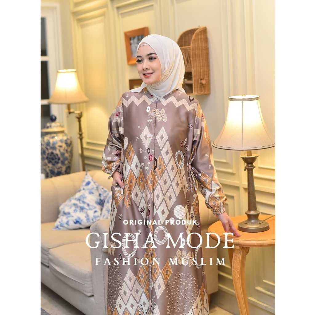 Gamis BRESYA Silk Premium Terbaru |Gamis Motif Bunga Terbaru | Gamis Motif Etnik Silk Premium|Gamis 