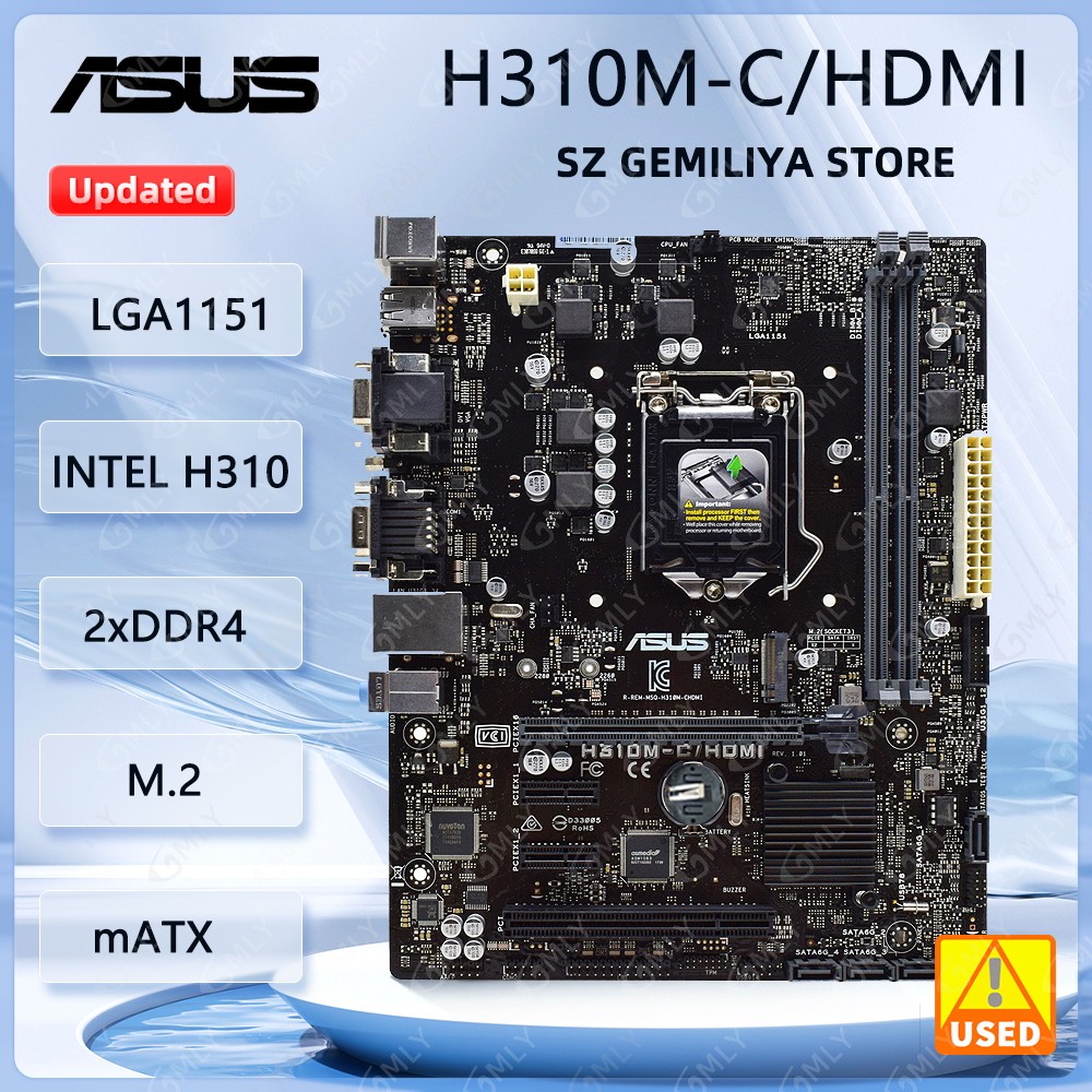 ASUS H310M-C/HDMI R2.0 Motherboard LGA1151 intel H310 DDR4 support Core i3-9100 Core i3-8300 Core i5