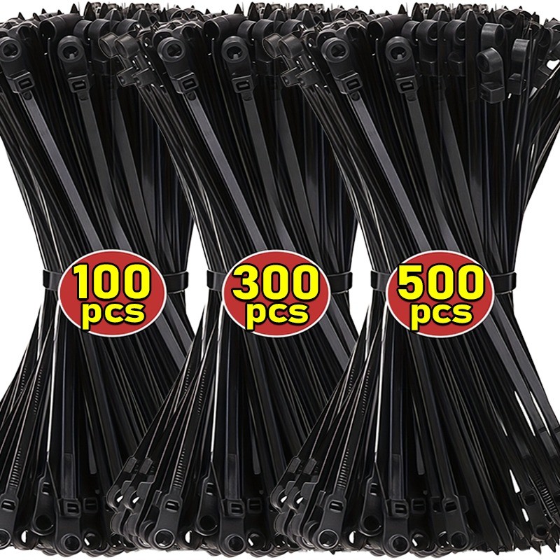 

Wholesale Screw Hole Nylon Cable Ties Self Locking Mounting Wrap Bundle Cables Ties Straps Home Office Wire Fastener Organizer