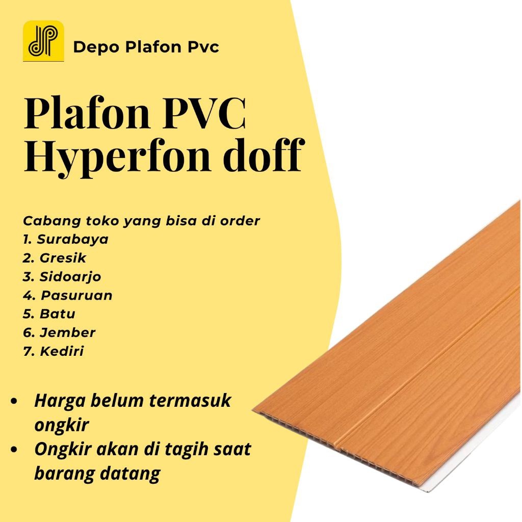 PERLEMBAR PLAFON PVC DOFF TACO HYPERFON SUPERFON GLOSSY DOFF SURABAYA
