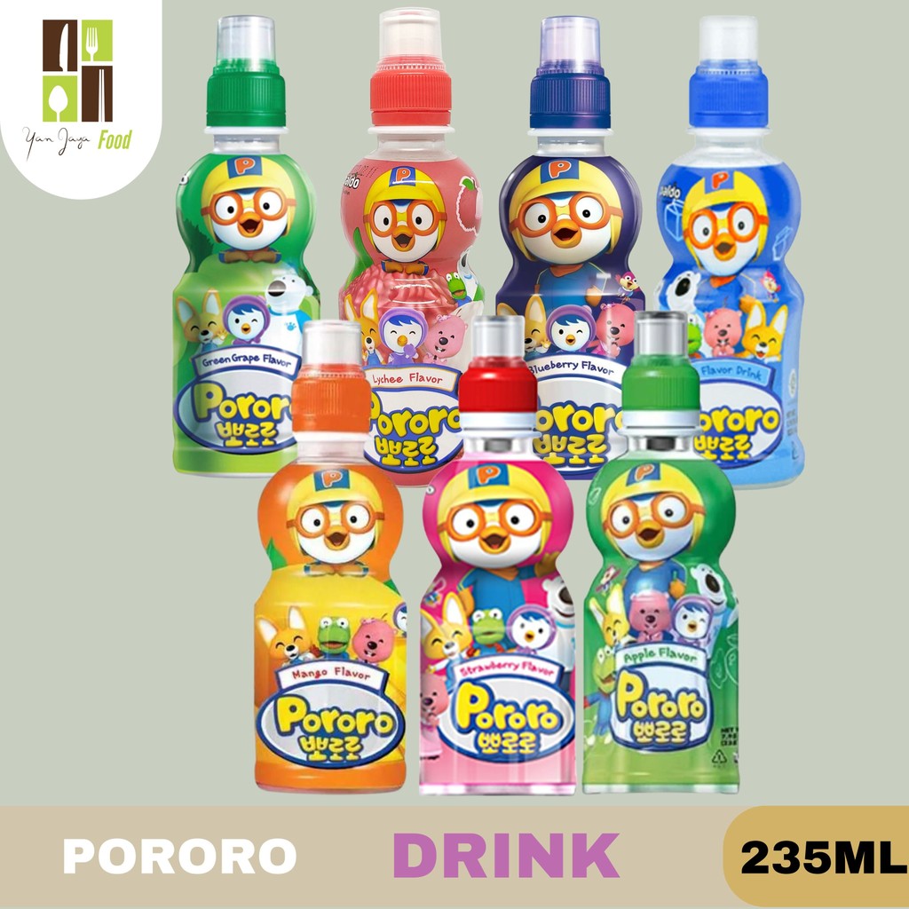 

Pororo Drink / Minuman Rasa Buah Kemasan 235ml / Minuman Rasa Buah Lychee / Apple / Blueberry / Milky