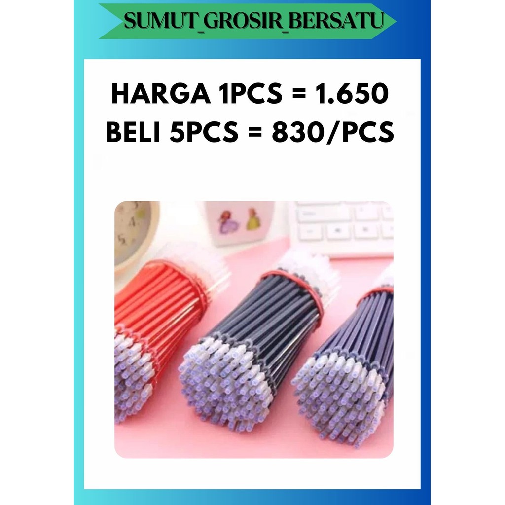 

SGB REFILL TINTA PENA GEL PULPEN BOLPOIN PEN CAIR 0.5 MM HITAM / BIRU / MERAH
