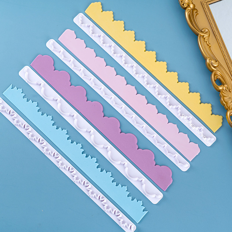 

4pcs/set Clay Polymer Cut Lace Mould DIY Ceramic Clay Sculpture Wavy Skirt Embossed Strip Texture Modeling Tools Pottery Tools