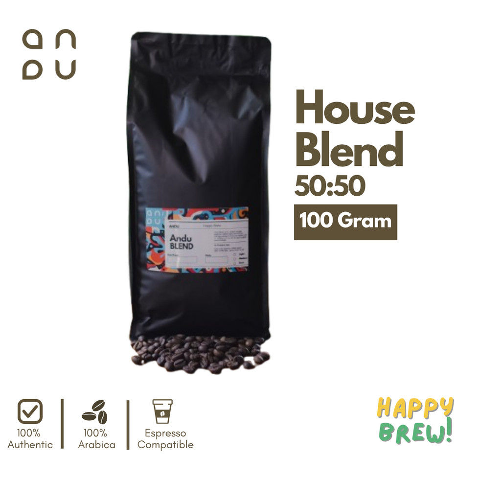 

Kopi House Blend 50:50 (Robusta:Arabika) Fresh Roast 100 Gram | Biji Kopi House Blend | Kopi Andu
