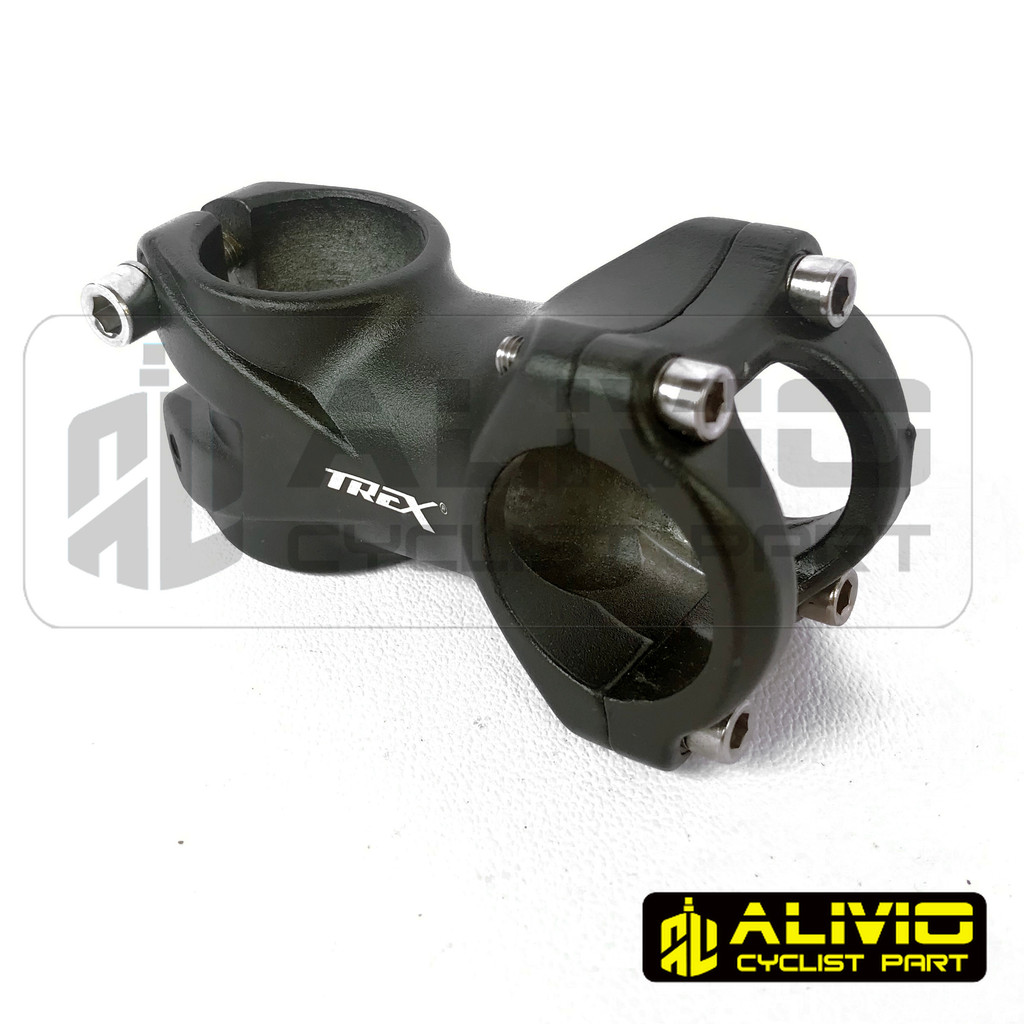 Stem Trex Oversize 8cm 7 Derajat Sepeda MTB Roadbike 80 mm Nunduk Naik Hitam Alloy