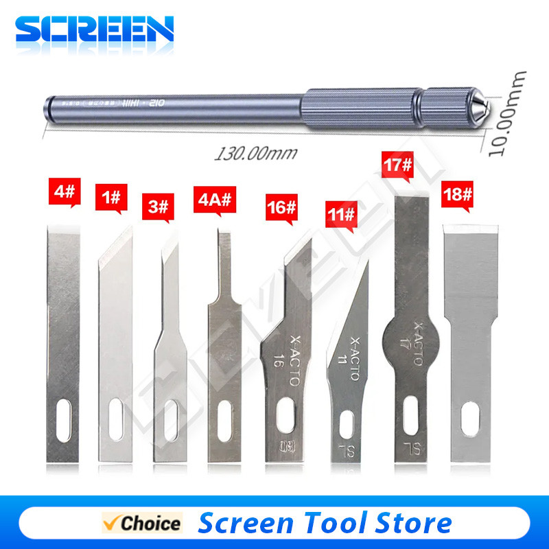 

QIANLI IHilt 012 Low Center of Gravity Handle Aluminium Alloy Non-slip Carving Metal Scalpel Knife Chip IC Phone Repair Tools