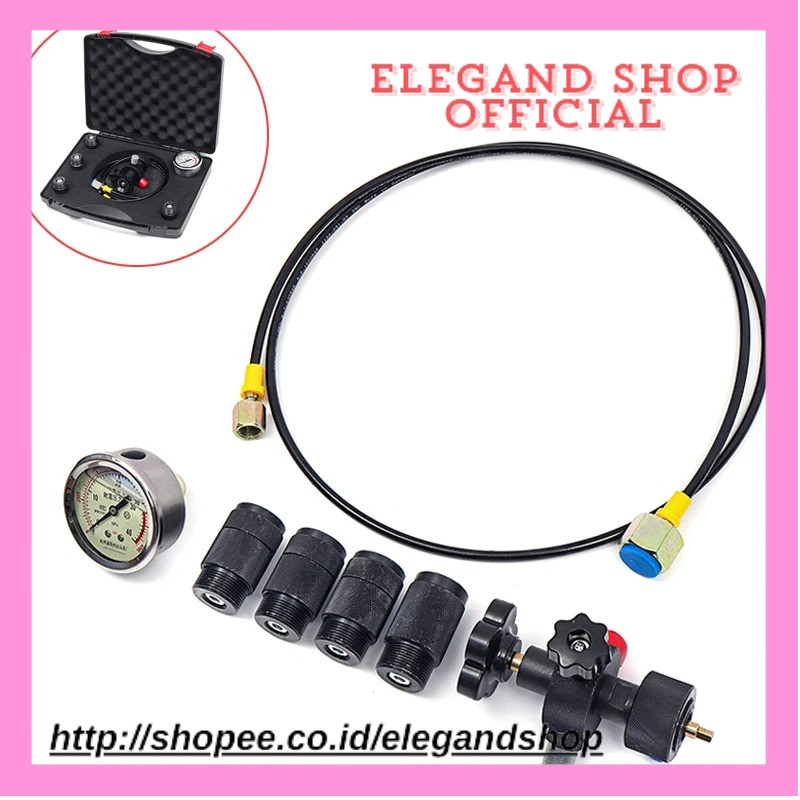 Pressure Gauges 0-400Bar 6000Psi Test Kit Gauges Set Hydraulic Accumulator Nitrogen  arging Fill Gas